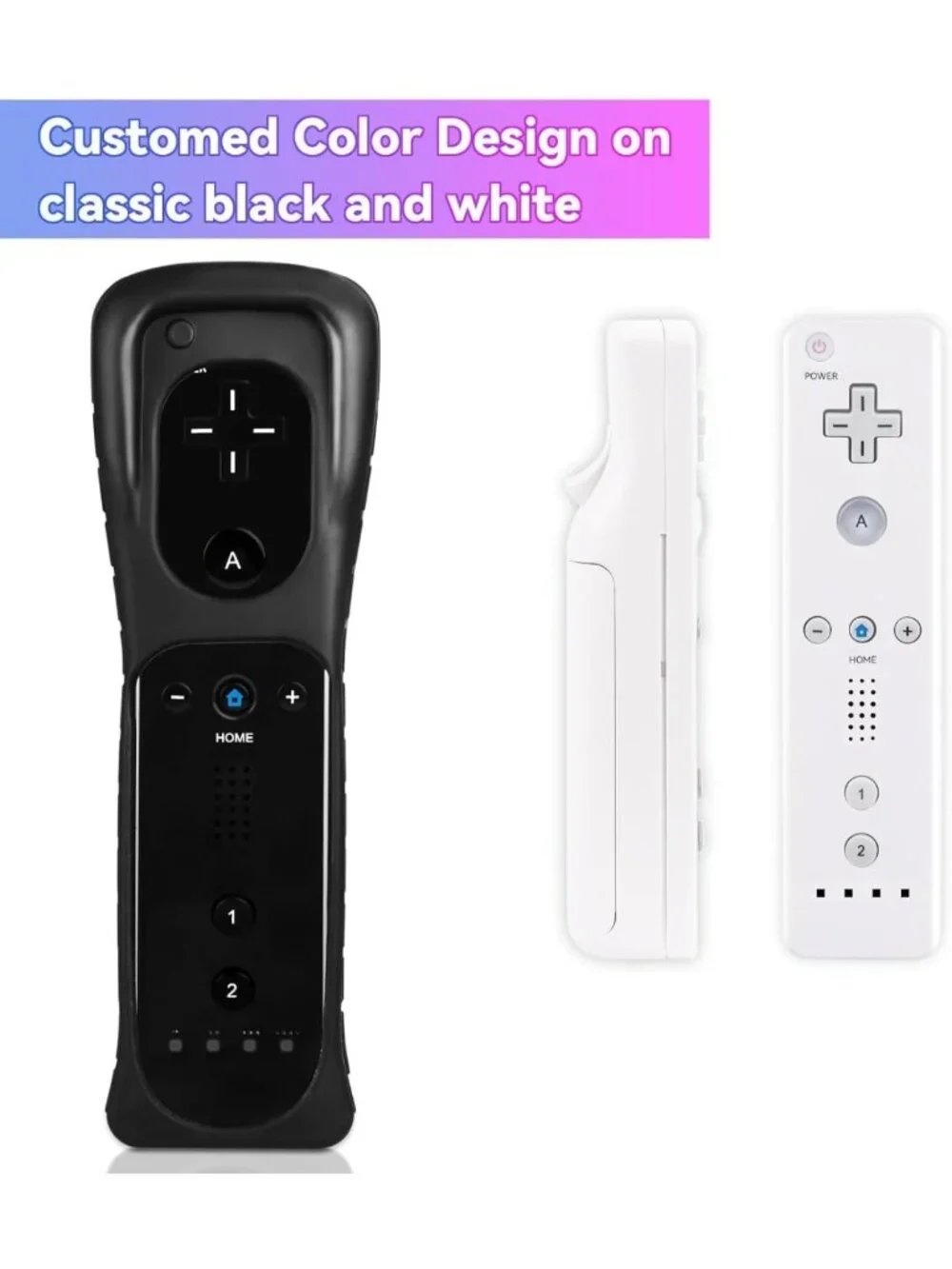 2-Pack Wii Remote Controllers with Silicone Cases & Wrist Straps for Wii U